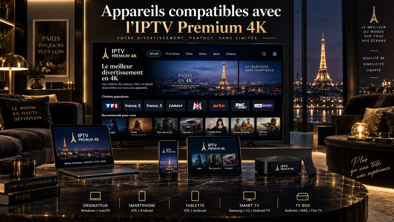 Appareils compatibles avec IPTV Premium 4K Appareils compatibles avec IPTV Premium 4K